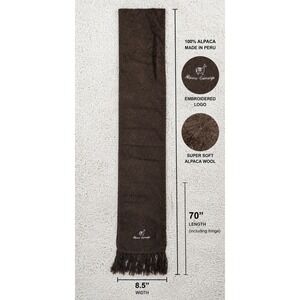 Alpaca Camargo Scarf Unisex OS Brown 100% Alpaca Wool Made in Peru Llama